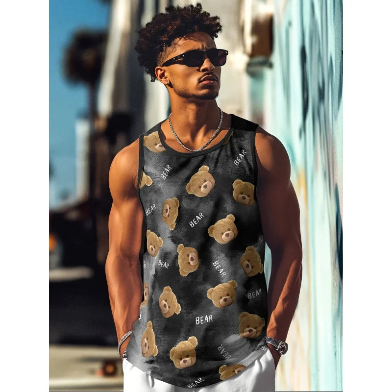 Monster Print Graphic Tank Top