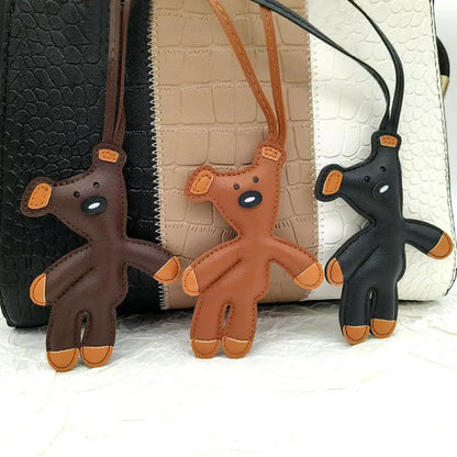 Vintage PU Bear Keychain