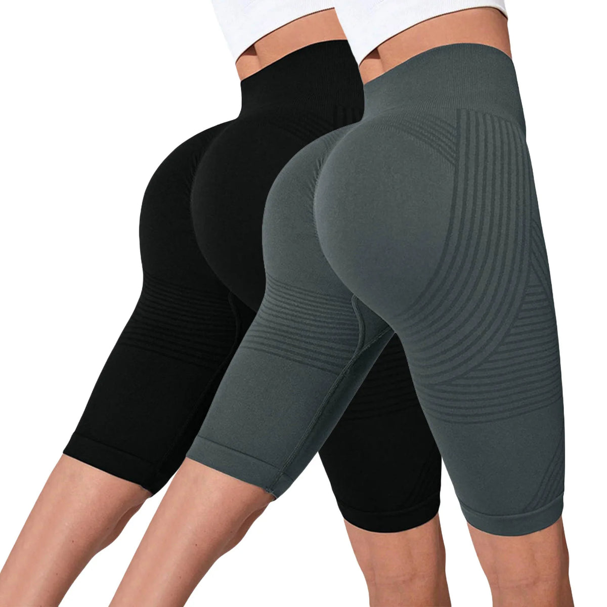 Seamless Hip-Lifting Yoga Shorts 2-Pack