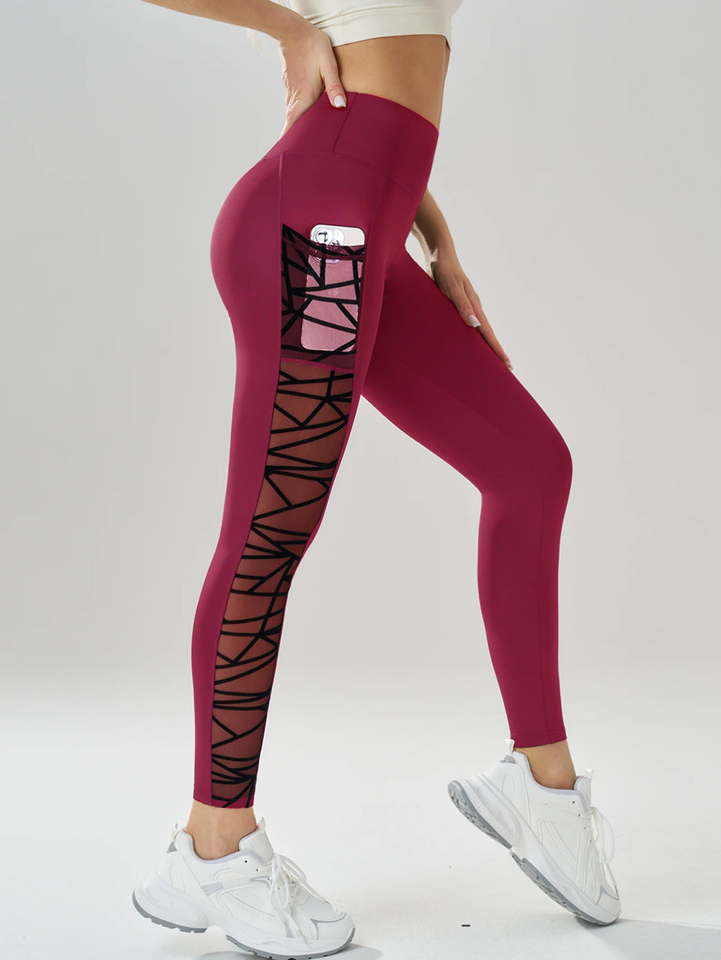Side Mesh Patchwork Yoga Leggings