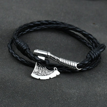 Viking Axe Leather Bracelet