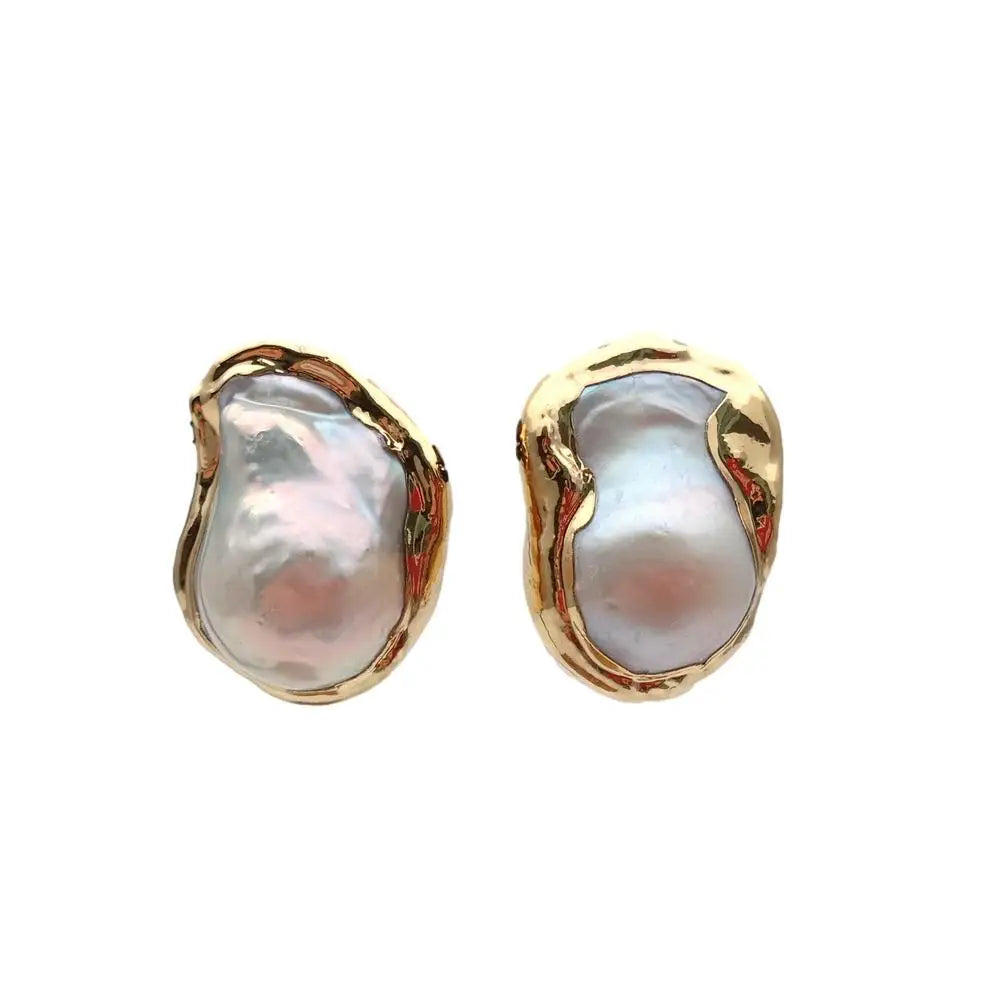 Keshi Pearl Stud Earrings