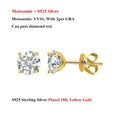 Moissanite Screw Back Stud Earrings