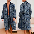 Print Flower Sleepwear Long Bathrobe