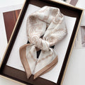 Satin Floral Print Square Scarf