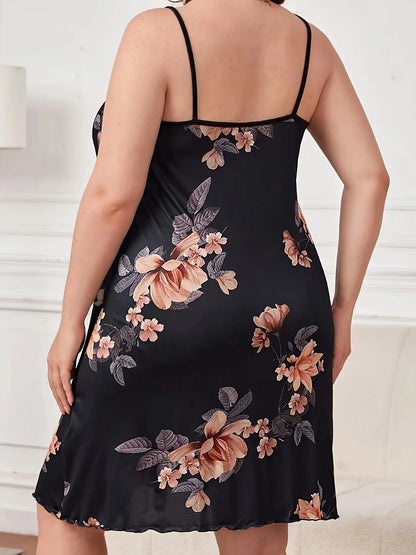 Floral Silk Sling Nightdress