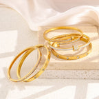 Floral Zircon Bangle Bracelet