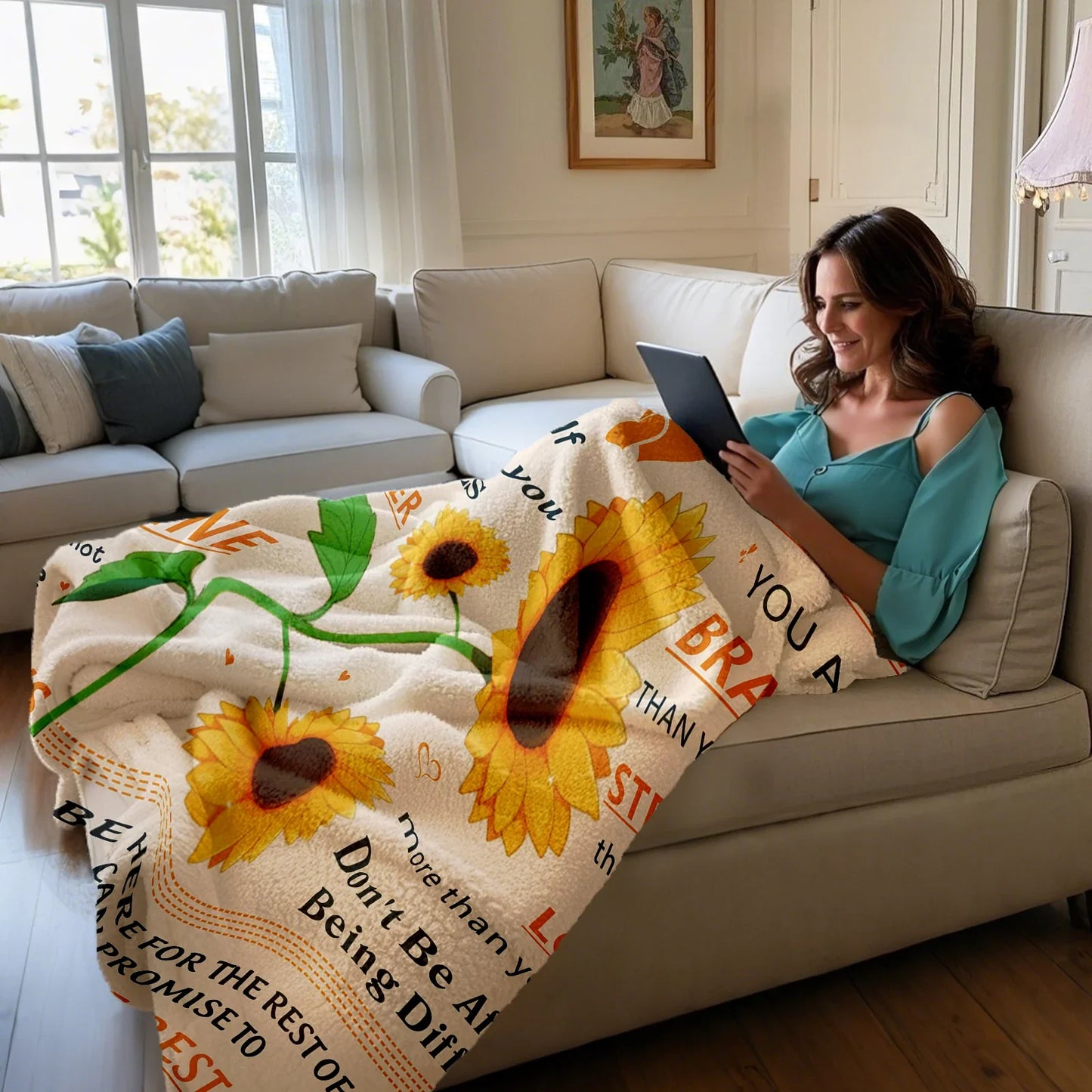 Sunflower Daughter Flannel Blanket