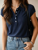 Polo Collar Knit Top