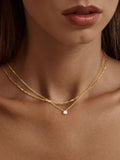 Zircon Round Pendant Necklace