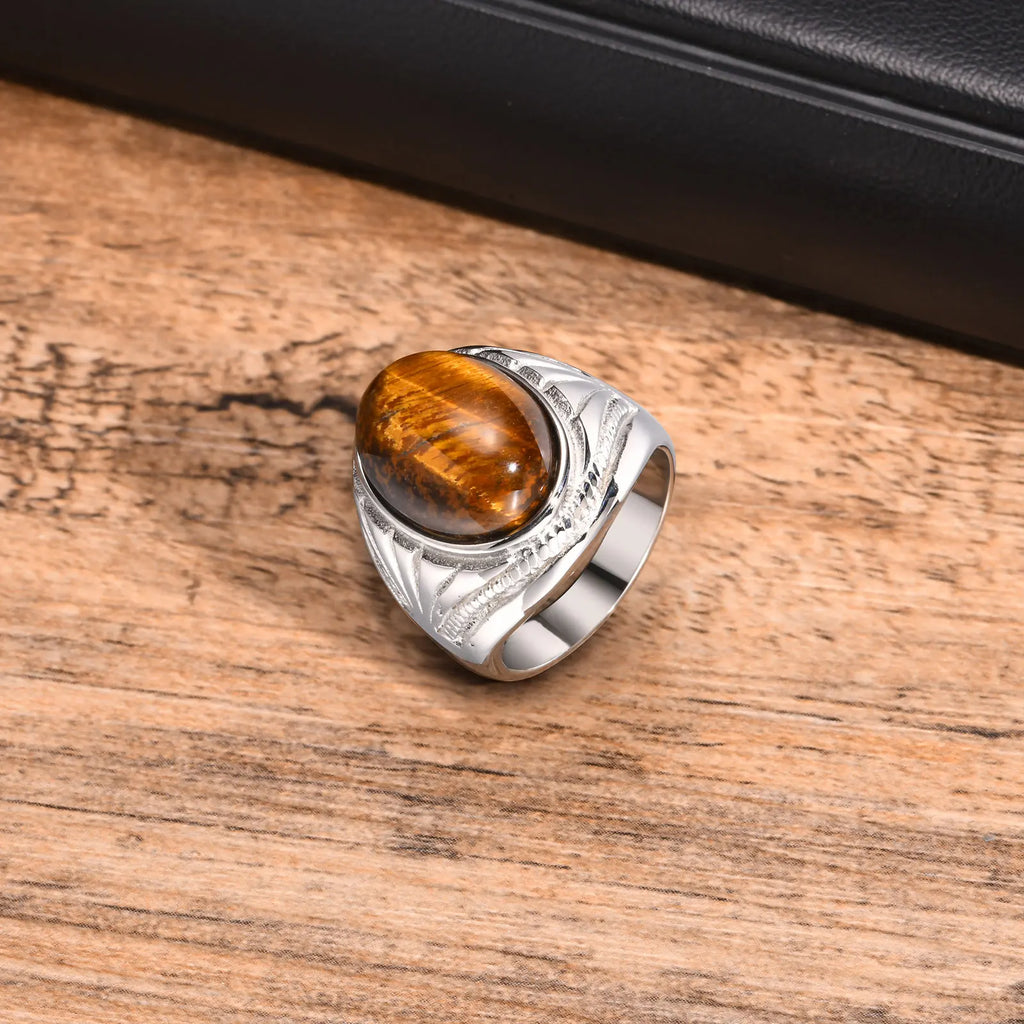 Mprainbow Tiger Eye Ring