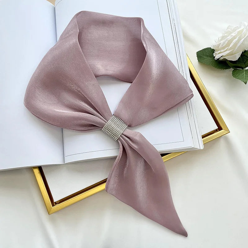 Small Silk Square Ear Scarf