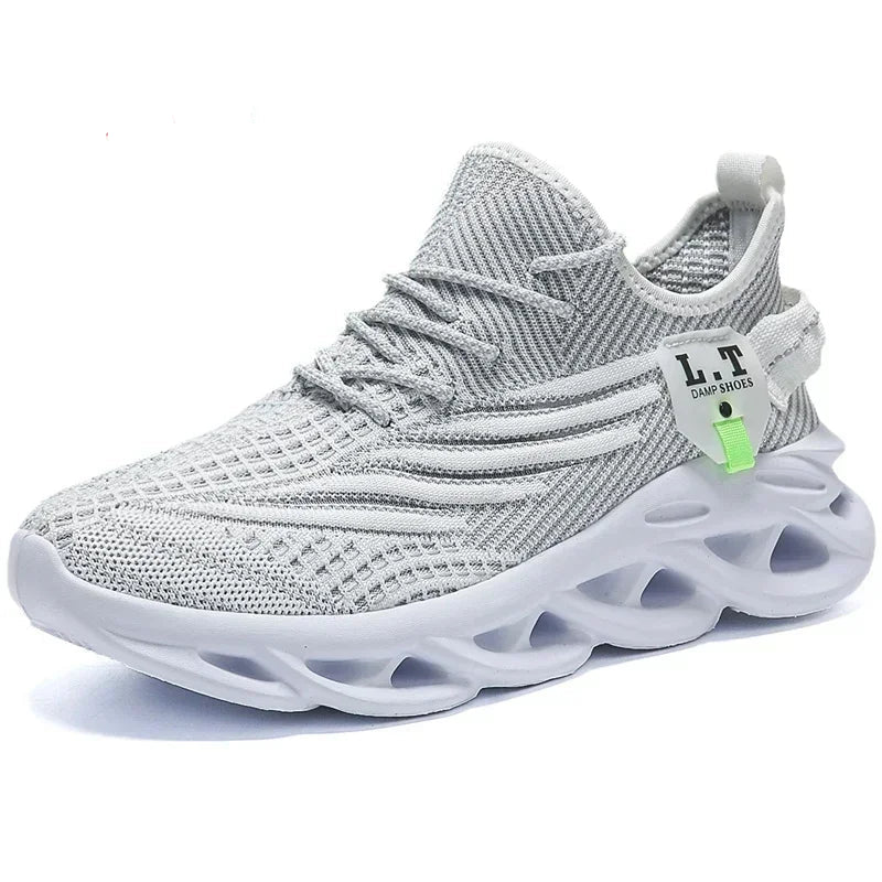 YRZL Sports Running Black Sneakers