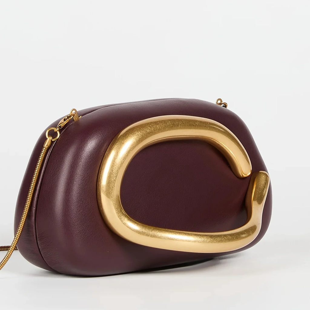 Gold Closure Clutch Bag