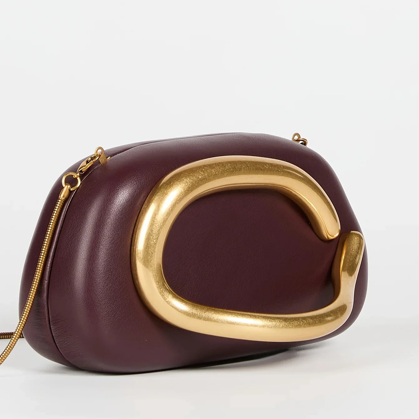 Gold Closure Clutch Bag