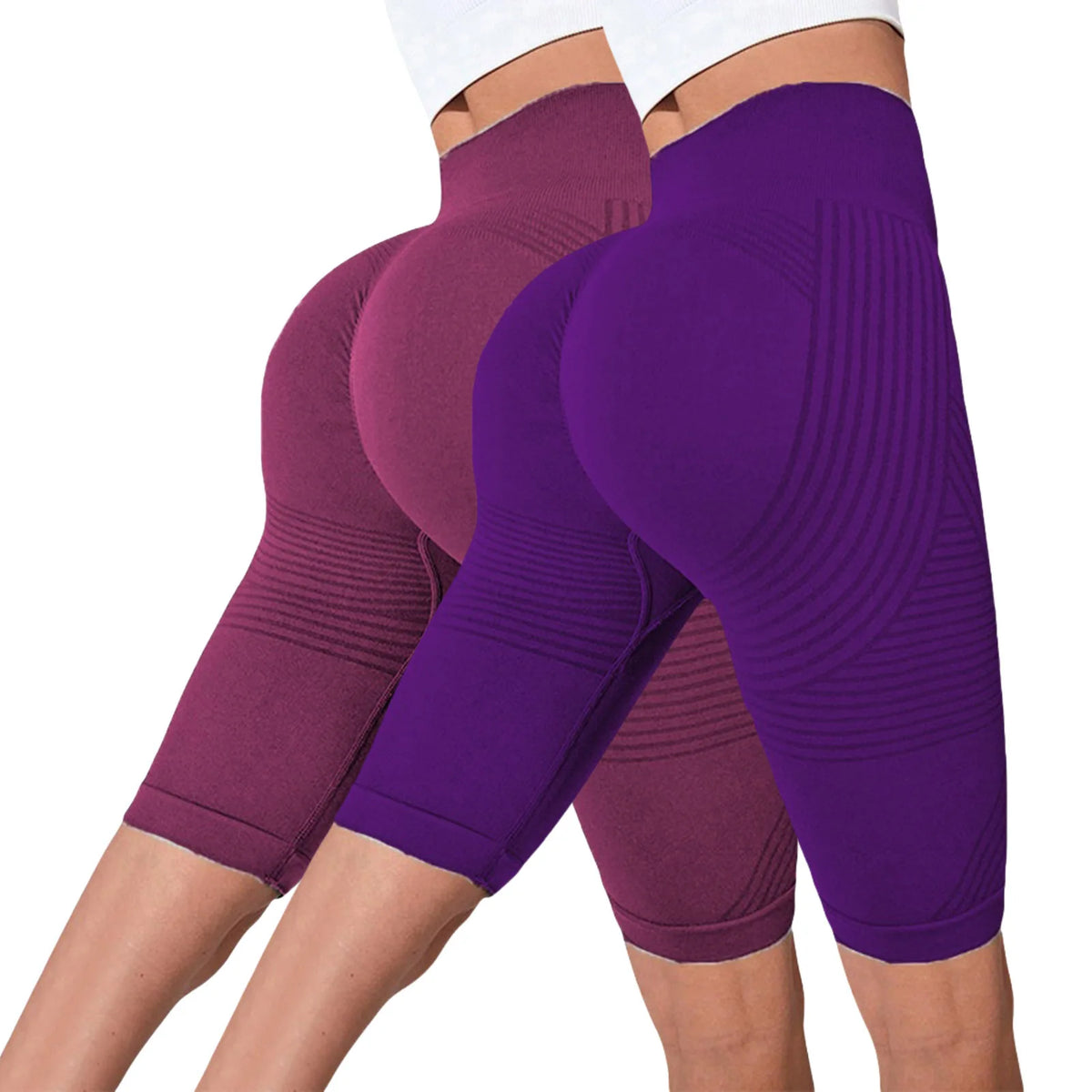 Seamless Hip-Lifting Yoga Shorts 2-Pack