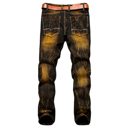 Men Patchwork Ripped Jeans