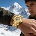 AOKULASIC Skeleton Leather Automatic Watch