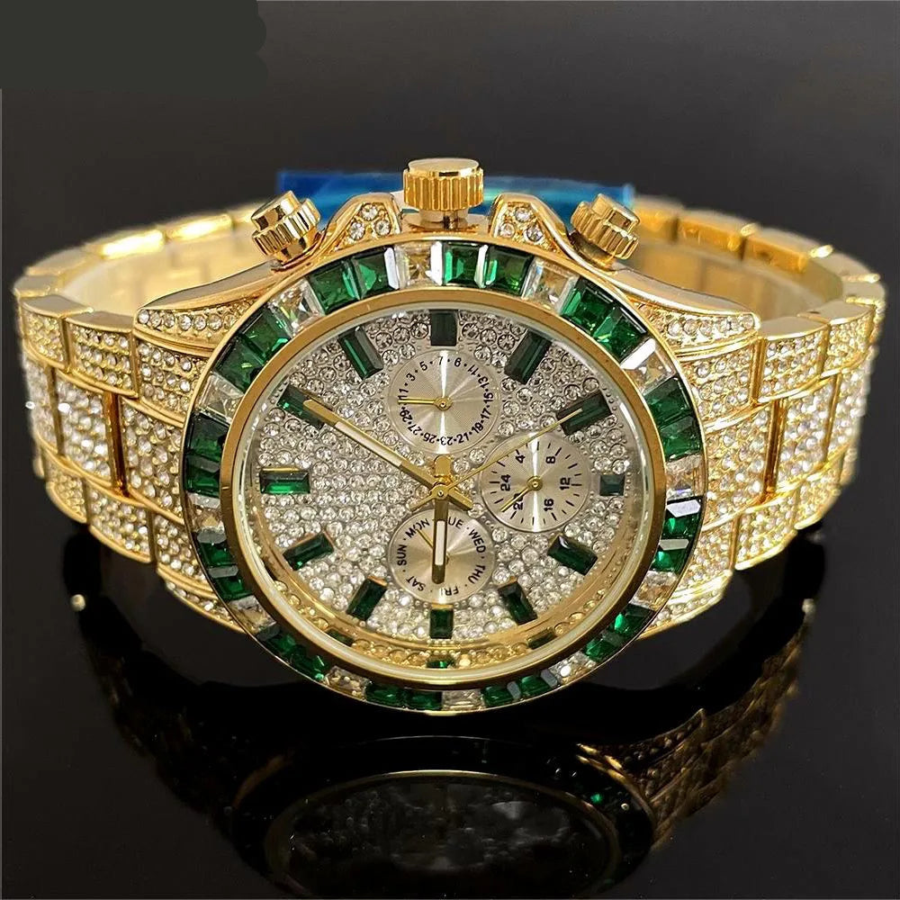 DITALING Rainbow Diamond Quartz Watch
