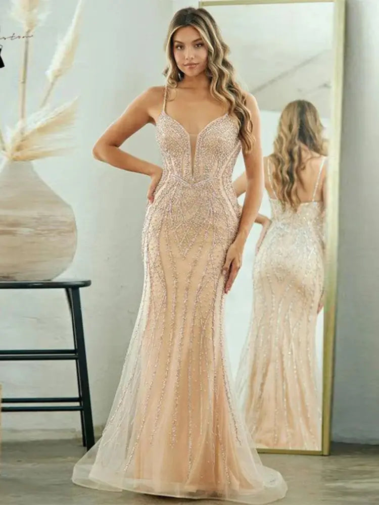 Spaghetti Straps Mermaid Celebration Dress