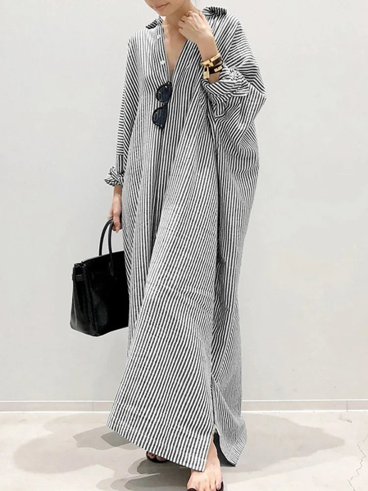 Stripe Printed Long Dress
