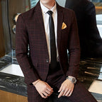 Plaid Gentleman Slim Banquet Suit