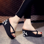 Women Cross Wedge Slippers