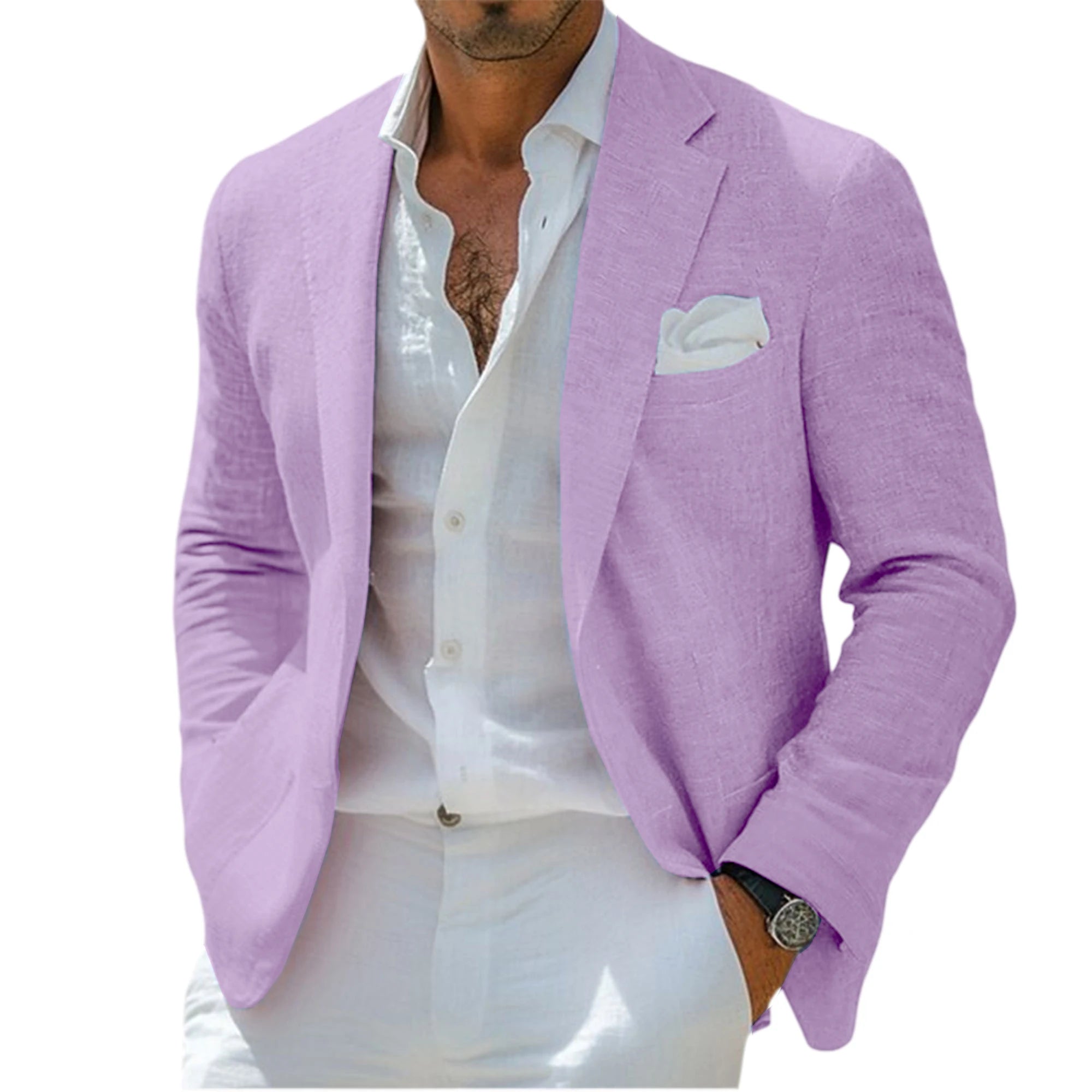 Linen Notch-Lapel Business Sport Coat