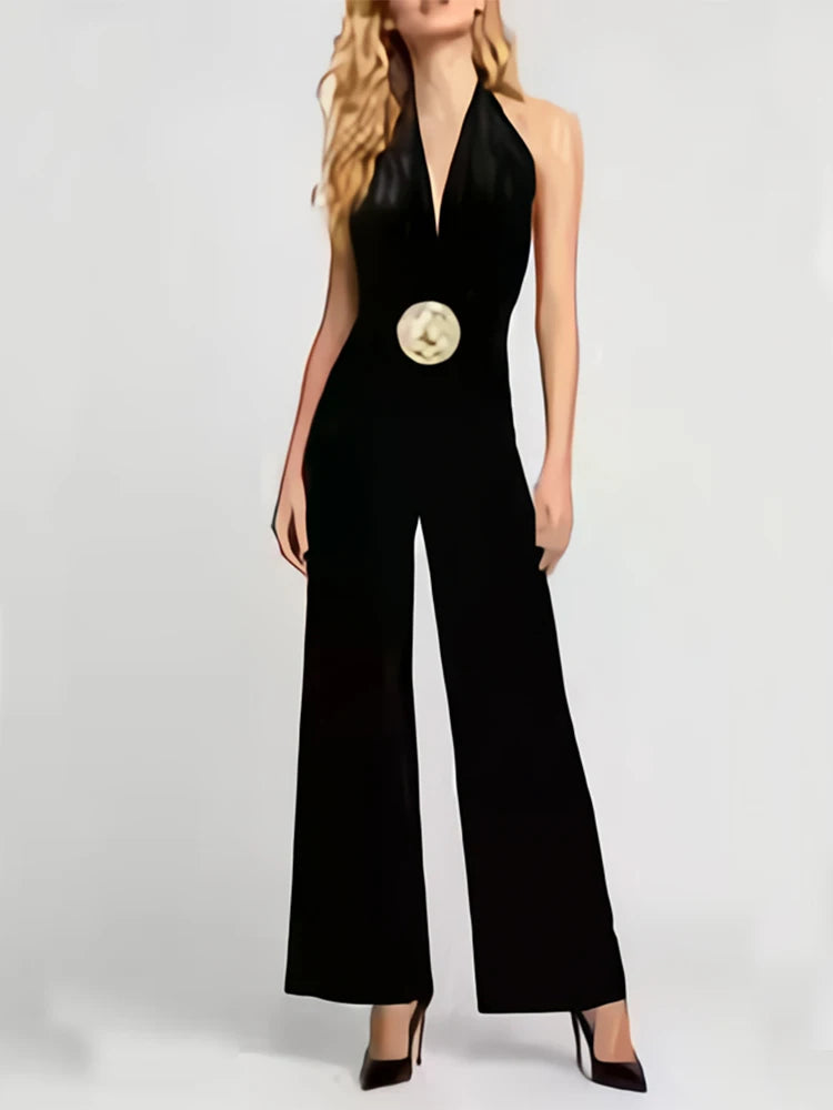 Glamorous Open-Back Flare Jumpsuit
