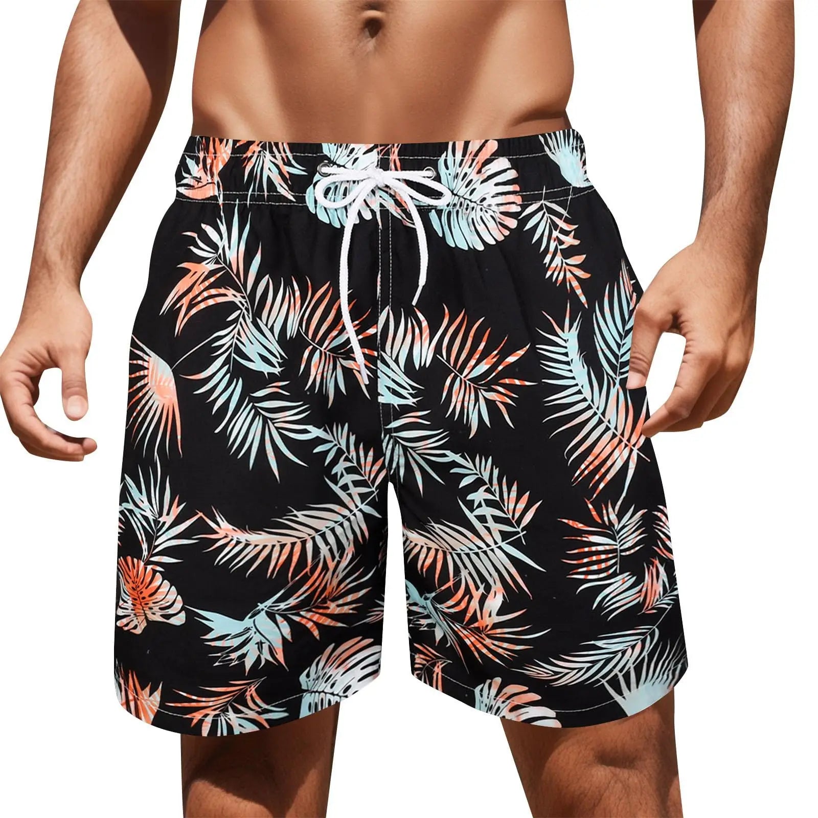 Palm Tree Print Swim Trunks