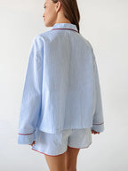 Striped Cotton Long Sleeve Pajama Set
