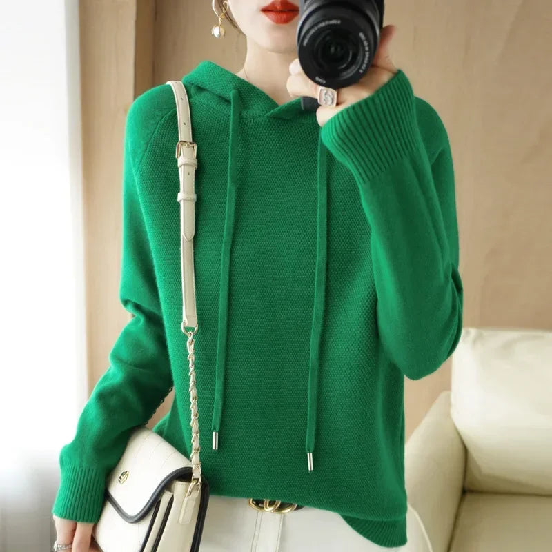 Hooded Knit Pullover Top