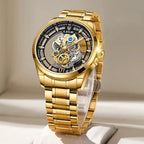 LIGE Gold Skeleton Vintage Watch