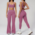 Knit Construction Sleeveless True-To-Size Fit Two-Piece Yoga Set