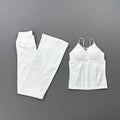 Nylon Solid Sleeveless True-To-Size Fit Two-Piece Yoga Set