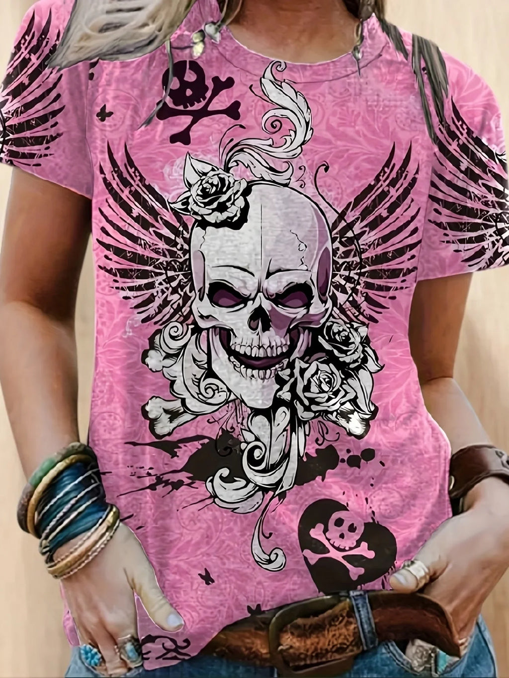 Skull Rose Graphic T-Shirt