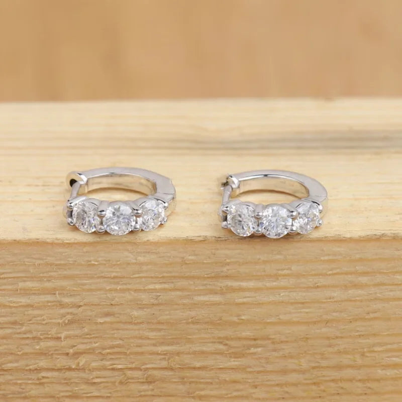 Moissanite Gold Hoop Earrings