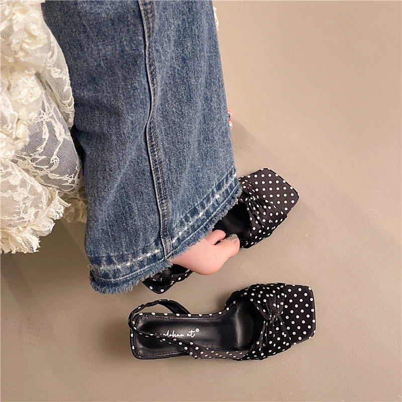 Women Print Thin Heel Sandals