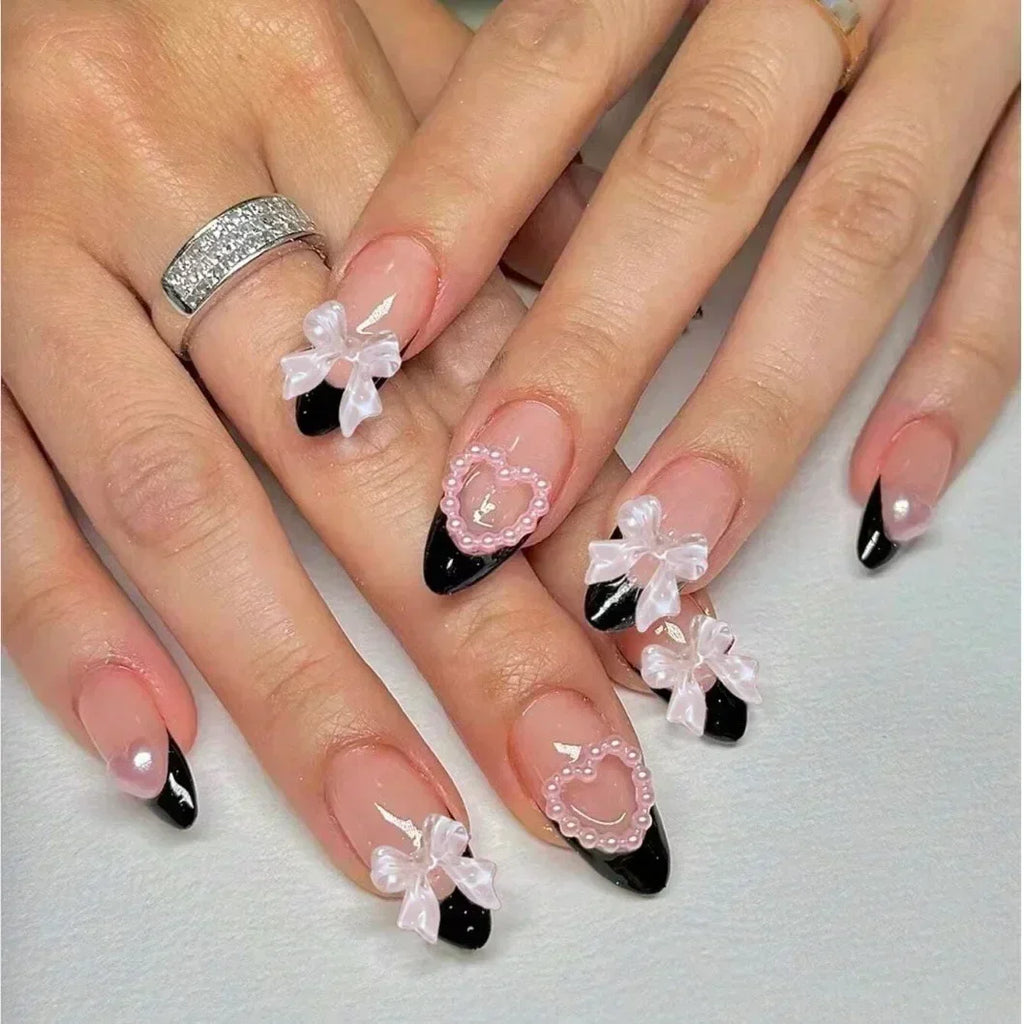 French Tip Orchid Press Nails