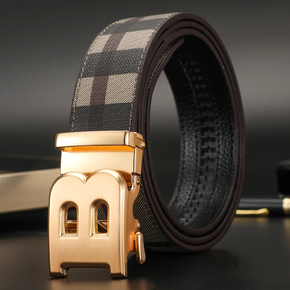Wide leather canvas belt