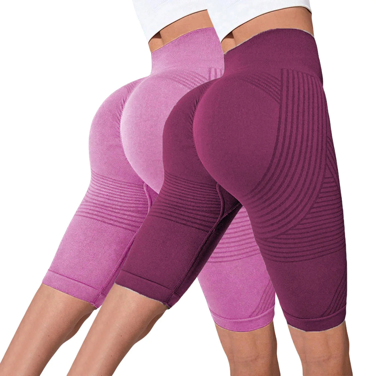 Seamless Hip-Lifting Yoga Shorts 2-Pack