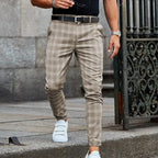 Vintage Checkered Loose Slim Trousers