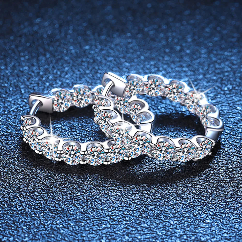 2.6CT Moissanite Hoop Earrings