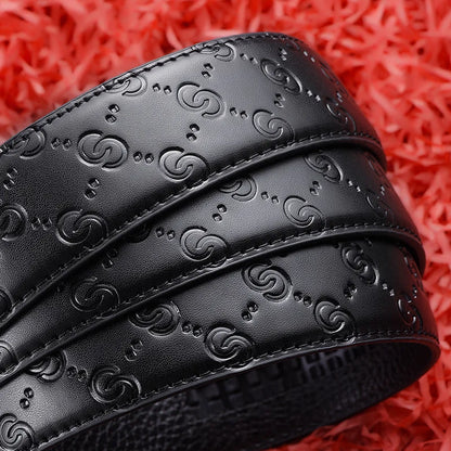 Men’s Leather Belt with Alloy Buckle