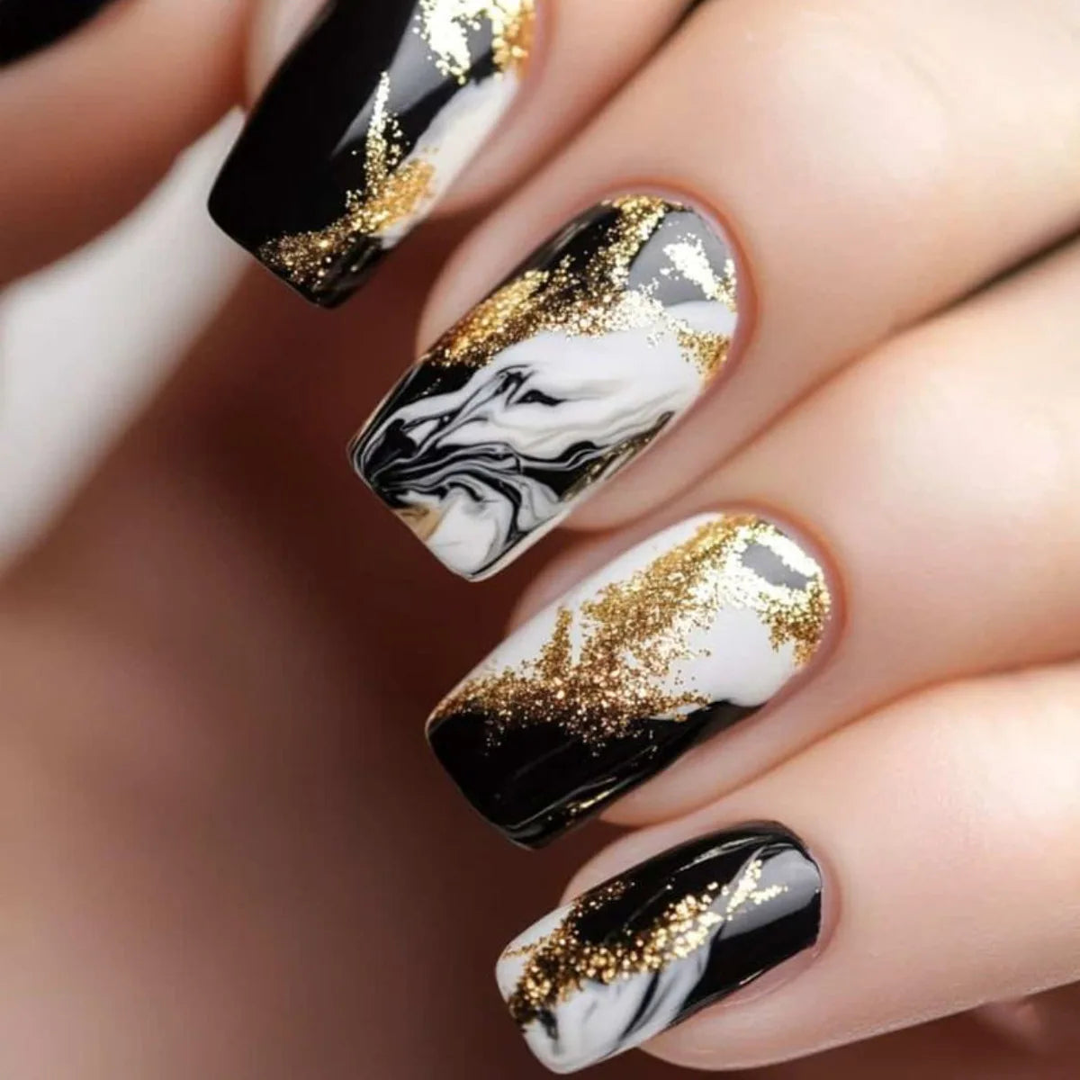 Gothic False Nails Dark Red