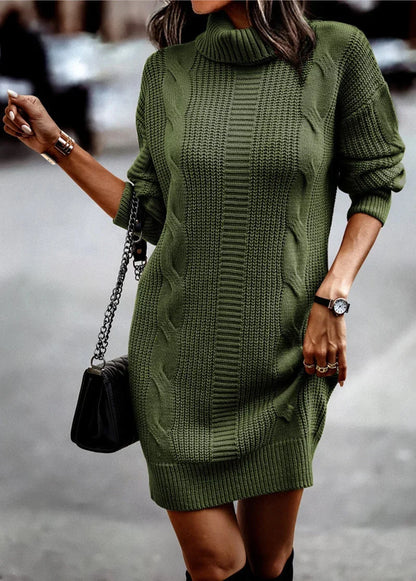Turtleneck Knit Sweater Dress