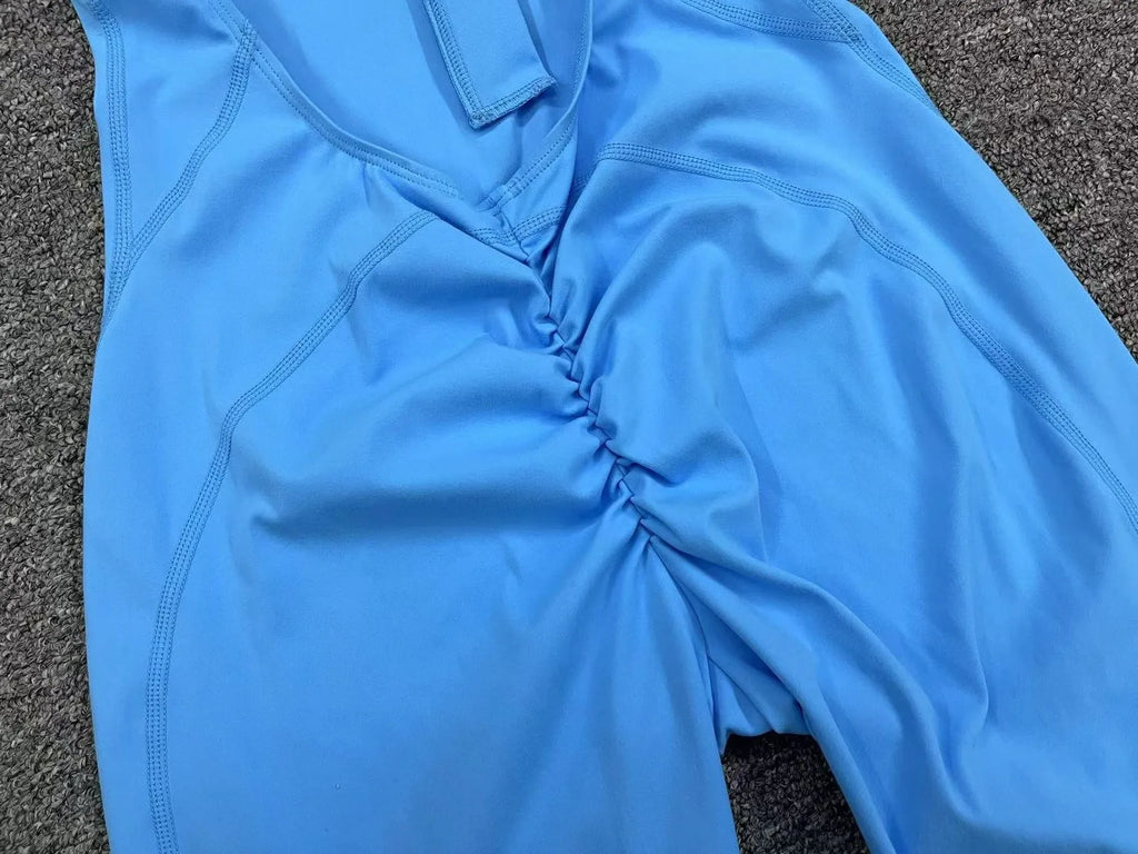 Nylon Patchwork Long Sleeve True-To-Size Fit Sports Jumpsuit