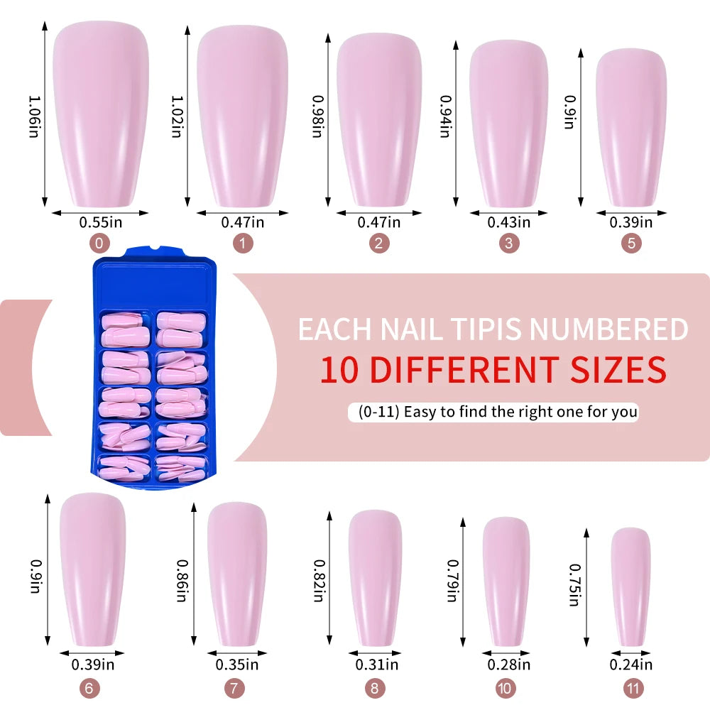Milk White Press Nails Medium