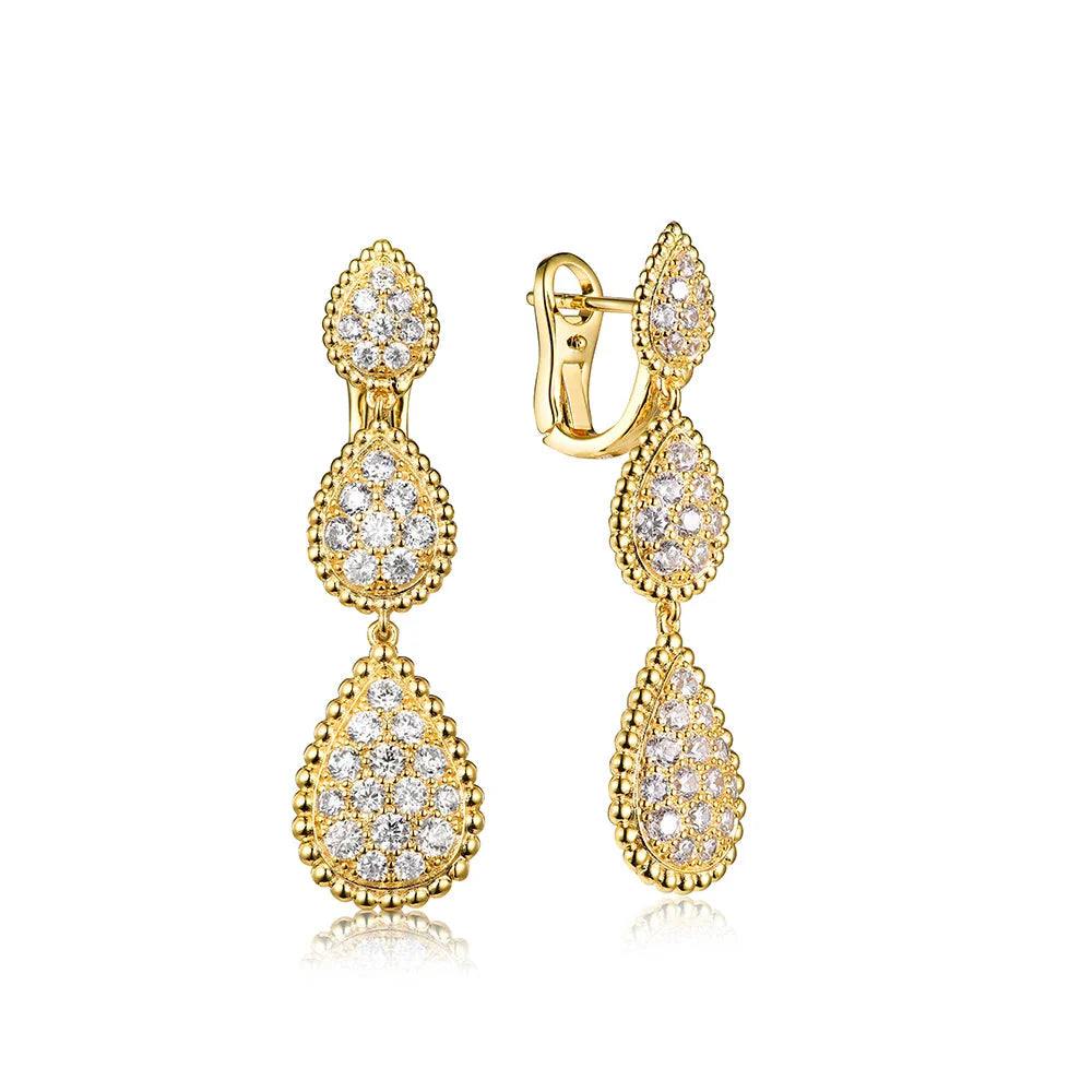 Vintage Water Drop Clip Earrings