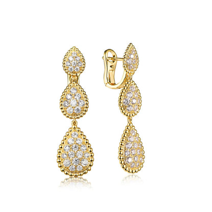 Vintage Water Drop Clip Earrings